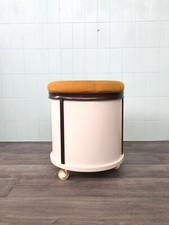 Pouf Sgabello Anni 70 In Legno