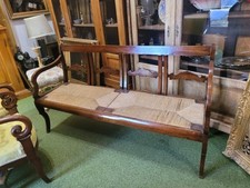 Divano con braccioli divanetto primi '800 Toscana legno Noce