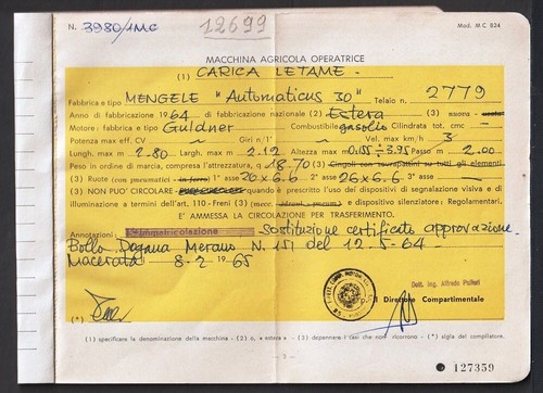 12698 libretto macchina - libretto,