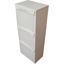 MOBILE RACCOLTA DIFFERENZIATA LEGNO PATTUMIERA ESTRAIBILE 3 VANI BIANCO CUCINA