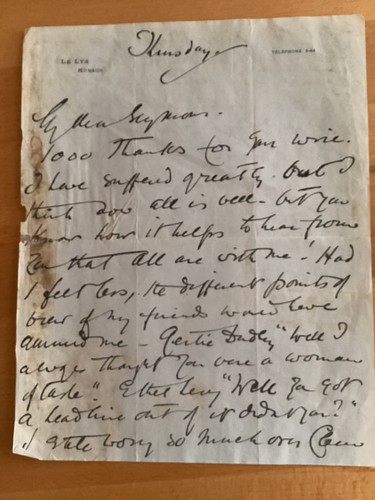 Lillie langtry signed letter - lillie,