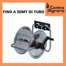 avvolgitubo acqua da giardino parete fissaggio a muro in acciaio art.2149  50 mt