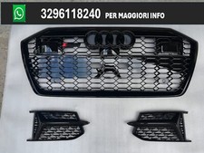 GRIGLIA AUDI A6 S6 RS6 C8 BLACK CON FORI ACC+CAMERA(griglie laterali non incluse