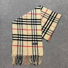 Sciarpa Burberry London 54x10 pollici crema Nova check 100% lana di agnello made England
