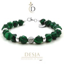 Bracciale Donna Malachite Verde Sfaccettata 8mm Argento 925 | Clarise Green Desj