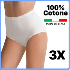 Set 3 slip donna 100% PURO COTONE vita alta mutande alte culotte taglie forti da