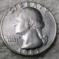 1981 Filled P Quarter Dollar
