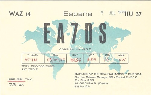 Ea7ds spagna qsl card 1978 - ea7ds,