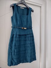 Vestito PENNYBLACK verde petrolio_ usato_tg42_seta_cinta_cerniera_regalo scialle