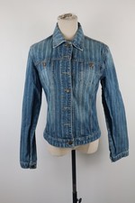 ARMANI JEANS GIUBBINO GIACCA DONNA Tg. 47 WOMAN CASUAL JACKET COTONE DENIM LOGO