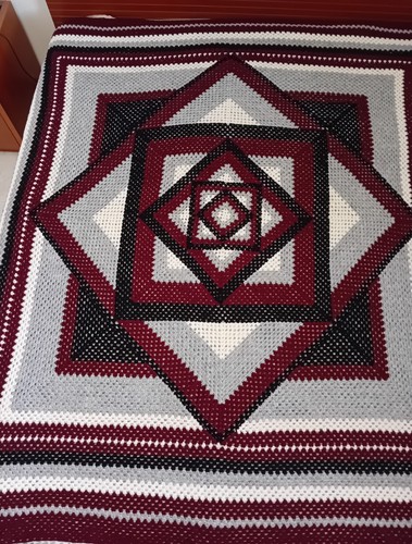 Coperta lana uncinetto fatta - lana,