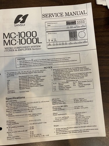 Sansui 1000 1000l mc1000 - mc-1000,
