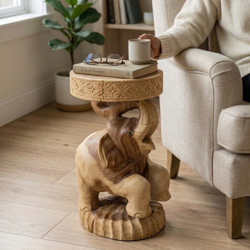 Tavolino legno elefante - tavolino,