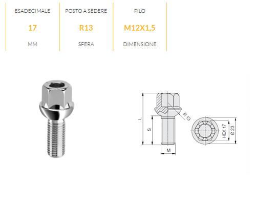 B875 bullone ruote oem - bullone,