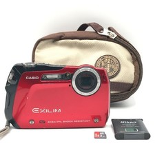 Casio Exilim EX-G1 Waterproof Digital Camera Red Battery & SD Card Goo Condition