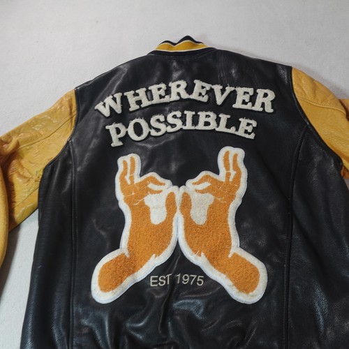 Zara varsity leather jacket - leather,