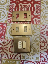 2 placche vintage dorate + placca MOLVEN0 completa interruttore presa anni 80 90