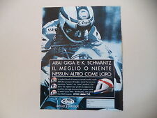 advertising Pubblicità 1991 CASCO ARAI GIGA e KEVIN SCHWANTZ