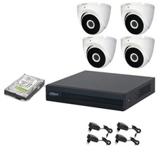 KIT VIDEOSORVEGLIANZA 4 TELECAMERE DOME 5 MPX DAHUA DVR 8 CANALI HD 500GB