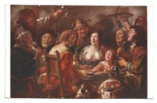 Antica Cartolina ILLUSTRATA: Quadro famoso JACOB JORDAENS