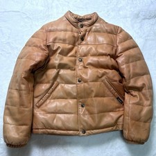 Piumino SCHOTT pelle di pecora puffer marrone chiaro taglia S made in USA autentico