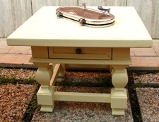 TAVOLINO VINTAGE IN  LEGNO CON OBLO' DA DEMOLIZIONE NAVALE