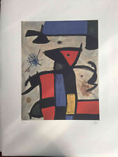 Joan Miro  Litografia off set cm 56x76 firma su lastra certificato