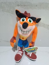 Crash Bandicoot 10" Peluche Morbido Giocattolo 2001 Play-By-Play Gioco Peluche