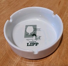Posacenere tondo BRASSERIE LIPP 4,25" PARIGINA Apulum fine porcellana RISTORANTE