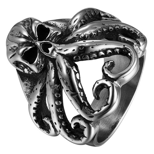 Anello tentacolo polpo teschio - anello,
