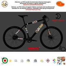 Kit adesivi riflettente telaio bike mtb sticker reflective bomb heroes strip