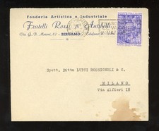 BUSTA AFFRANCATA 1950 ITALIA - FONDERIA FRATELLI ROSSI ANTIBELLI ANNO SANTO MCML