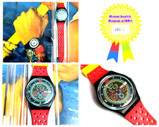 Swatch Gent Navigator GB707 1987 Vintage Orologio da polso NOS Anni 80 + A4 NEW