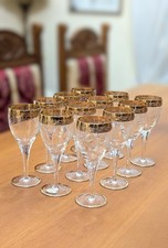 Bicchieri da vino o acqua Cristallo di Murano con bordo in oro zecchino