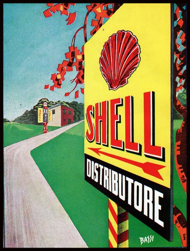 Pubblicita 1930 shell pompa - pubblicita',