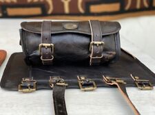 Pelle Moto Sella Borsa Laterale Borsellino Sedile Cover + Strumento