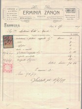 Fattura Trento Riva sul Garda Erminia Zanon Modista 1909