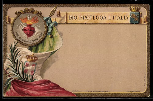 Cartolina bandiera italiana - cartolina,