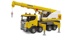 BRUDER 03571 - scala 1:16 - CAMION CON GRU SCANIA SUPER 560R LIEBHERR- NUOVO
