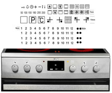 1 set adesivi simboli fornello