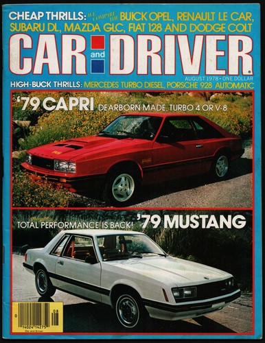 Agosto 1978 rivista - auto, e