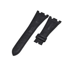 28mm Black Leather Watch Strap