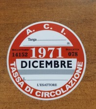 Bollo auto epoca decorativo