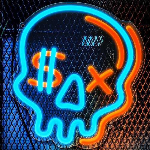 Insegna neon teschio - insegna,