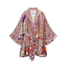 Giacca kimono raso ZARA aperta