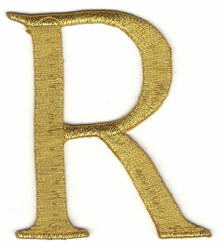 Toppa ricamo lettera - , r