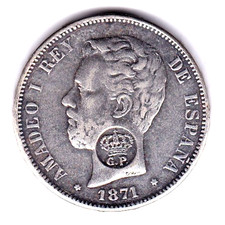 España Amadeo I 5 pesetas