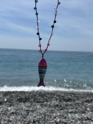 Collana pesce legno - collana, in