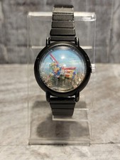 Orologio da polso vintage fuori dal tempo Bubble Glass New York & Flying Robot Transformer