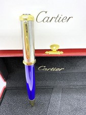 Fantastica scatola penna a sfera Santos De Cartier edizione limitata blu+argento+oro